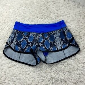 Lululemon Run: Speed Short Mini Ziggy Snake Caspian Blue Pipe Dream Blue